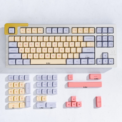 Marshmallow 104+24 XDA profile Keycap PBT Dye-subbed Cherry MX Keycaps Set Mechanical Gaming Keyboard